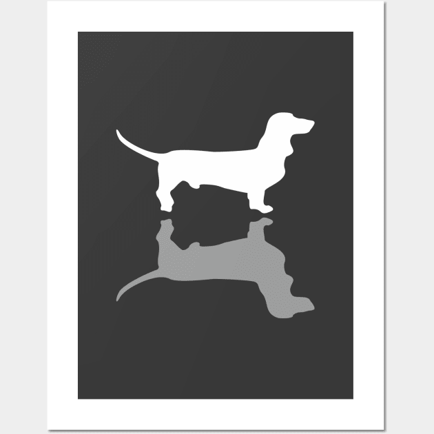 Silver Dachshund Wall Art by XOOXOO